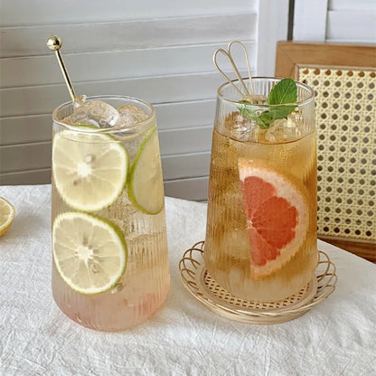 500ML Stripe Glass Cup – Wine Coffee Whiskey Beer Cocktail Drinking Glass