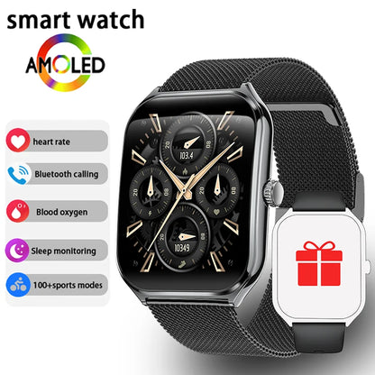 Ultra Thin Smartwatch 1.96" AMOLED – Always-On Display, Call Reminder, Compatible with Huawei & Android