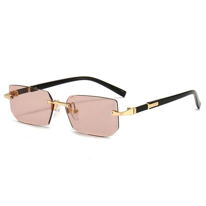 High Definition Blue Light Blocking Sunglasses – UV400 Rimless Square Eyewear