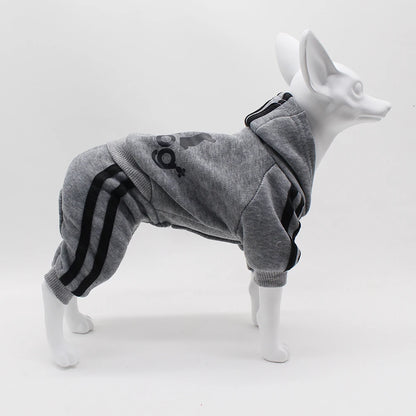 Adidog Dog Jumpsuit – Sports Hoodie Suit for Small Dogs | Chihuahua, Terrier & Beagle | 7 Colors