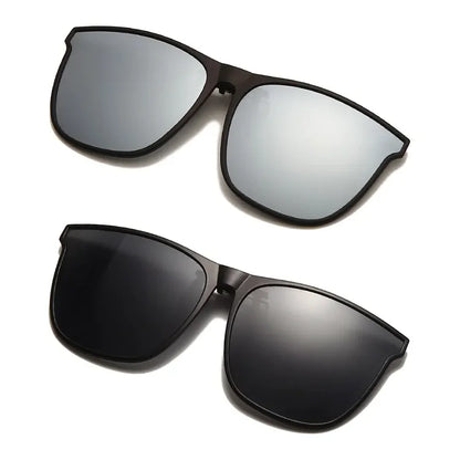 Photochromic Clip-On Sunglasses – Polarized Anti-Glare Night Vision Driver Glasses