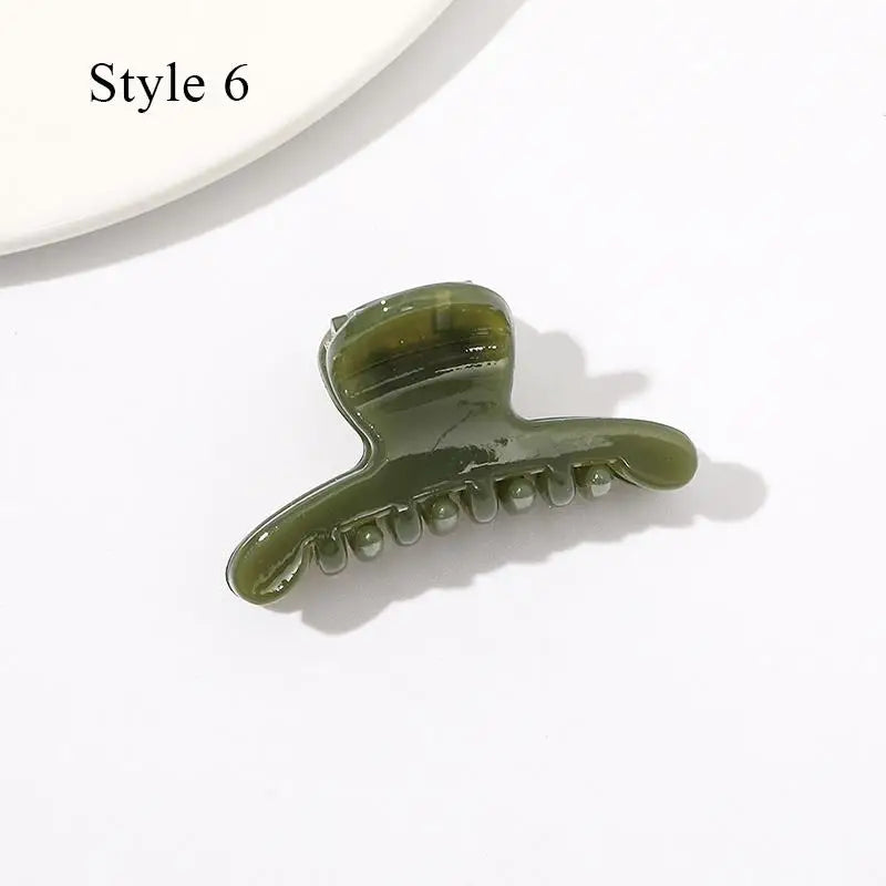 Mini Jelly Color Hair Claw Clip – Geometric Acrylic Shark Clip for Women & Girls