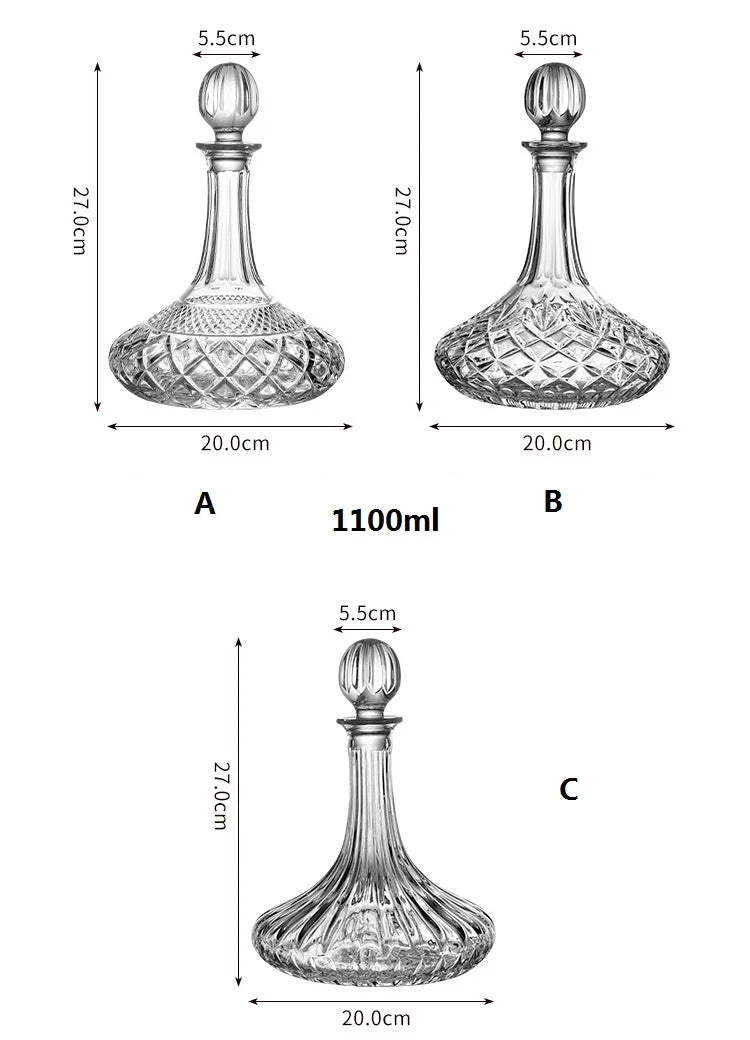 Hammer Pattern Crystal Whisky Decanter – 1100ml with Cover