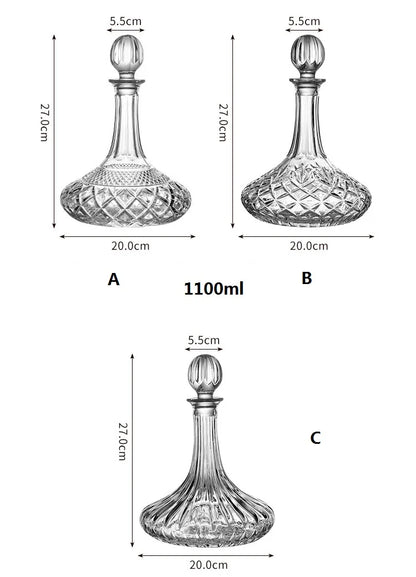 Hammer Pattern Crystal Whisky Decanter – 1100ml with Cover