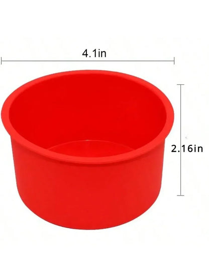 6-Piece Silicone Round Cake Mold Set 4 Inch – Non-Stick Reusable Baking Pans