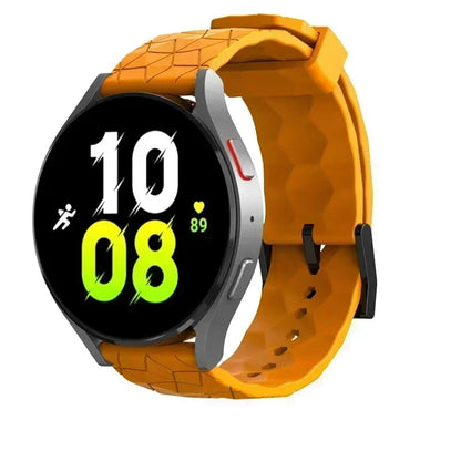 Smartwatch with a yellow strap on a white background