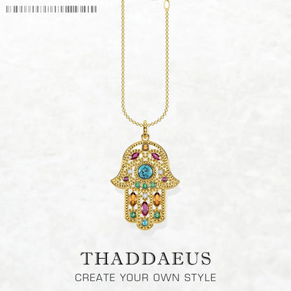 Hand of Fatima 925 Sterling Silver Turquoise Charm Necklace