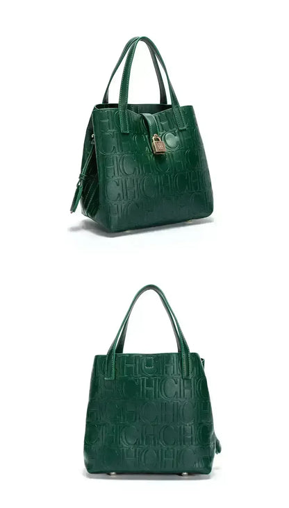CH Large Capacity Handbag Luxury Brand Temperament Letter Print with Lock Design 2025 Trendy Women's Crossbody Bag - BeeTrendyShop.COM