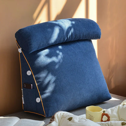 Tatami Triangle Bedhead Backrest Cushion 45 & 60cm – Soft Neck & Waist Support for Sofa & Bed