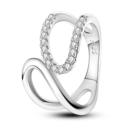 925 Sterling Silver Zircon Star Geometric Ring – Engagement Jewelry for Women
