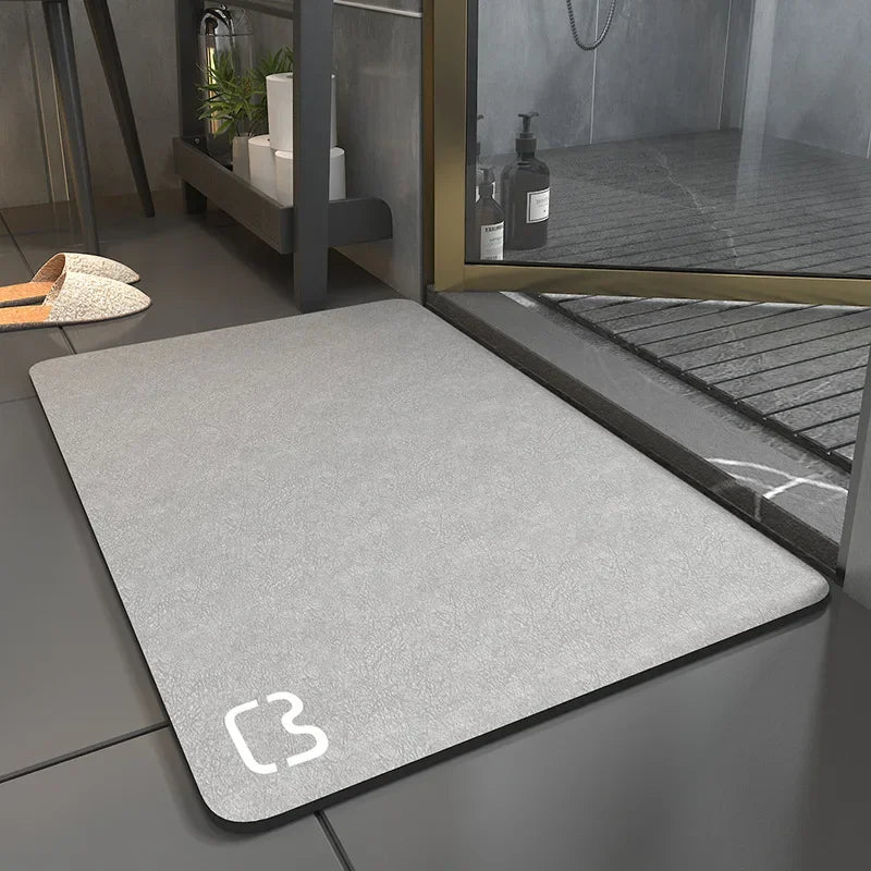 Diatom Mud Bathroom Mat – Nordic Style Anti-Slip Absorbent Toilet Floor Carpet | Soft Diatomite