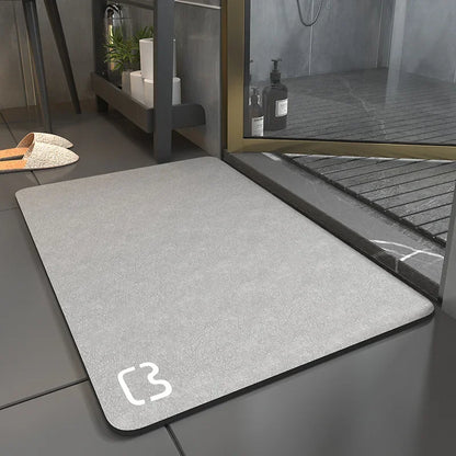 Diatom Mud Bathroom Mat – Nordic Style Anti-Slip Absorbent Toilet Floor Carpet | Soft Diatomite