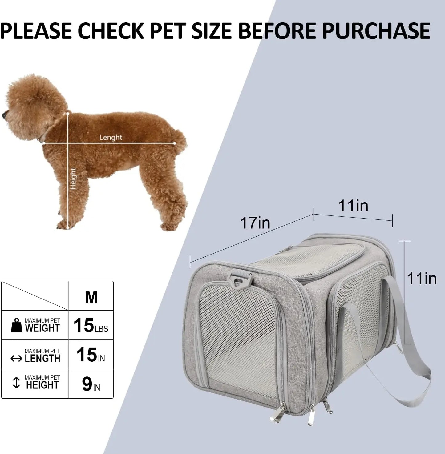 Airline Approved Pet Carrier – Soft Sided for Cats & Dogs