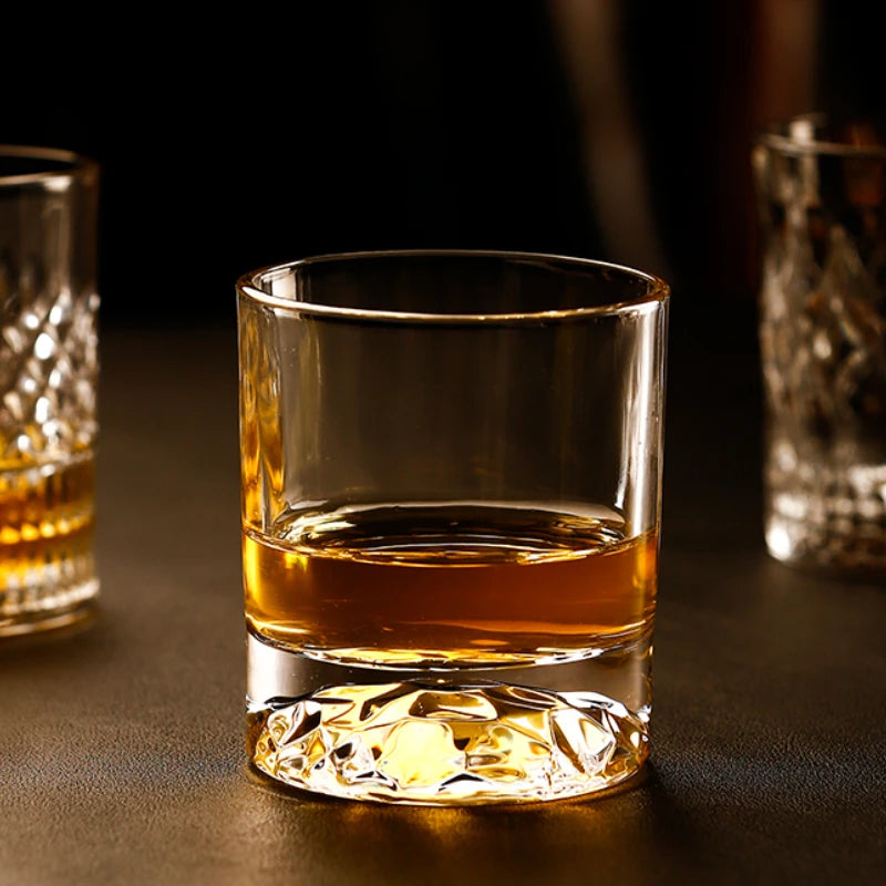 2pcs Vintage Transparent Drinking Glasses Set – Bar Cocktail & Whiskey Glasses