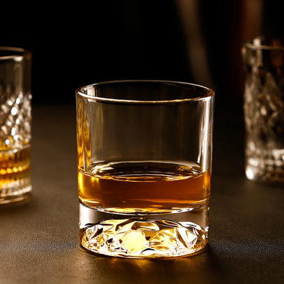 2pcs Vintage Transparent Drinking Glasses Set – Bar Cocktail & Whiskey Glasses