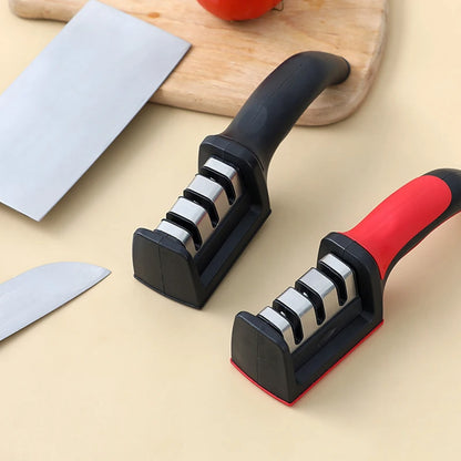 Handheld 3-Stage Knife Sharpener – Multi-Function Quick Sharpening Tool with Non-Slip Base