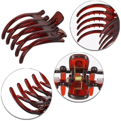Simple Black Ponytail Hair Claw Clip – Korean Acrylic Barrette for Women