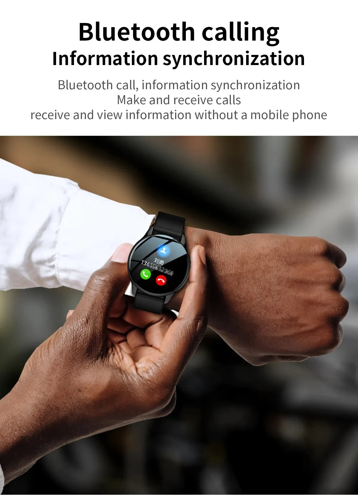 LIGE Smartwatch – Wireless Charging, Bluetooth Calls, Custom Watch Face, Fitness Tracker with Box