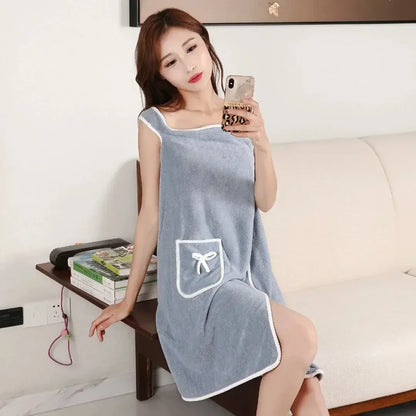 Womens Bath Towels Girls Wearable 140*85Cm Fast Drying Bathing Beach Spa Bathrobes Wash Clothing, Shower Bath And Gym Towel - BeeTrendyShop.COM