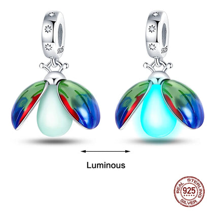 925 Sterling Silver Chameleon Luminous Butterfly Charm Bead – DIY Jewelry