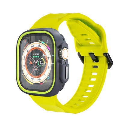 Smartwatch with a yellow strap on a white background