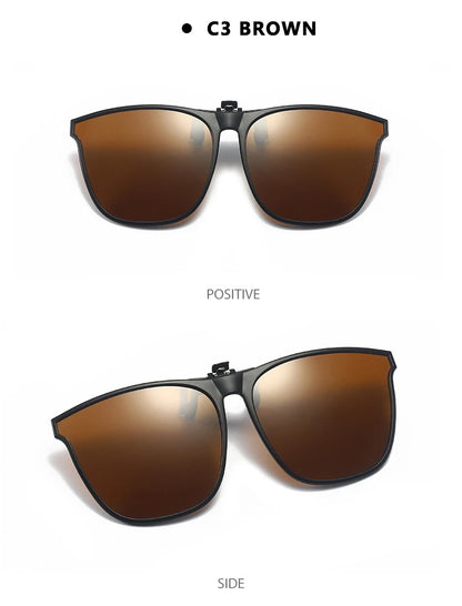 Polarized Clip-On Sunglasses – Night Vision Anti-Glare Driver Goggles for Men