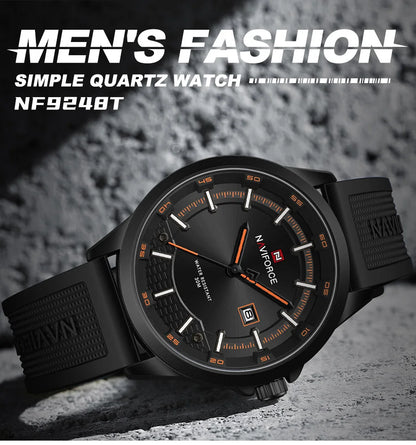 NAVIFORCE Men's Military Sport Watch – 30M Waterproof, Shockproof, Auto Date Display