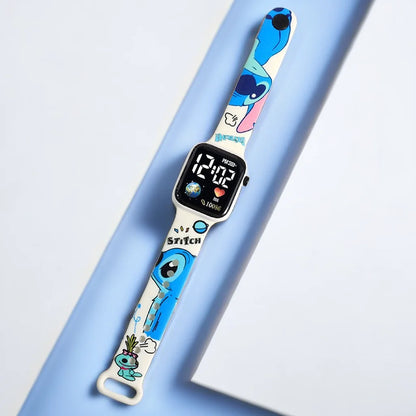 Children's Digital Watch – Stitch & Hello Kitty Design, Cute Electronic Watch for Girls & Boys