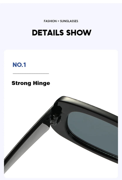 Small Rectangle Sunglasses – Retro Black UV400 for Driving & Fishing