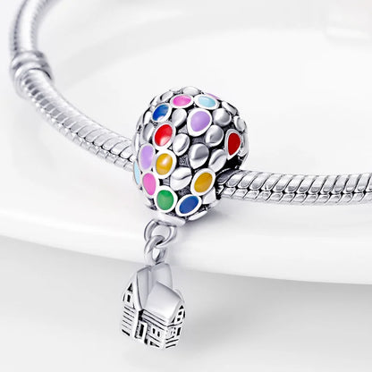 925 Sterling Silver Pixar Up House & Balloons Dangle Charm – DIY Jewelry