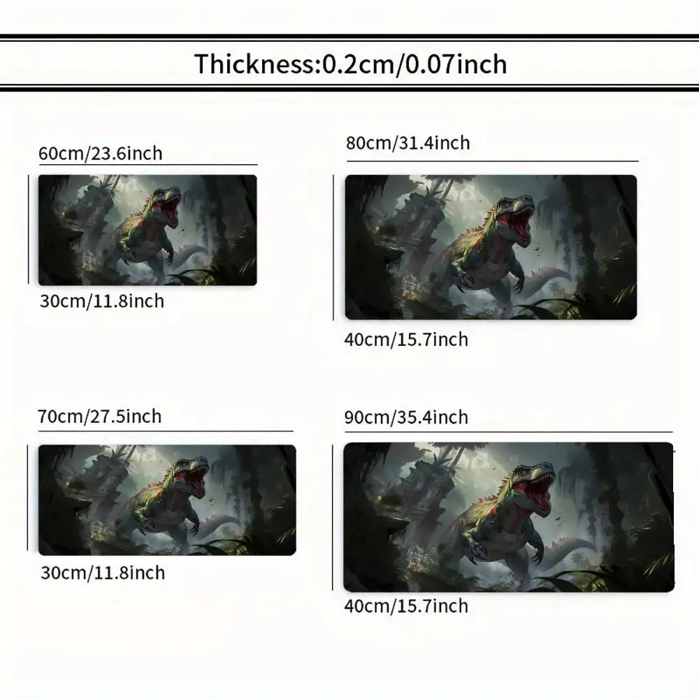 Jungle Dinosaur Gaming Playmat – Durable Rubber MTG & TCG Card Game Mat | 35x60cm Large Mouse Pad