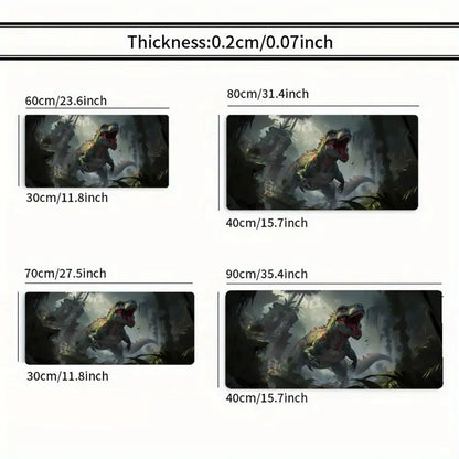 Jungle Dinosaur Gaming Playmat – Durable Rubber MTG & TCG Card Game Mat | 35x60cm Large Mouse Pad