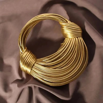 Handbags for Women 2025 New Gold Luxury Designer Brand Handwoven Noodle Bags Rope Knotted Pulled Hobo Silver Evening Clutch Chic - BeeTrendyShop.COM