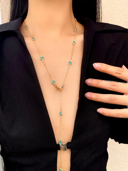 Bohemian Y-Shaped Necklace for Women – Y2K Metal Clavicle Chain Choker