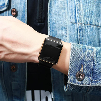 Simple Digital Watch for Men Women Fashion Sport LED Electronic Watch Black Silicone Wristband Casual Mens Watch Reloj Hombre - BeeTrendyShop.COM