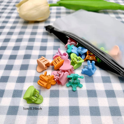 30Pcs Cute Mini Hair Claw Clips Set – Colorful Cartoon Hairpins for Girls & Kids