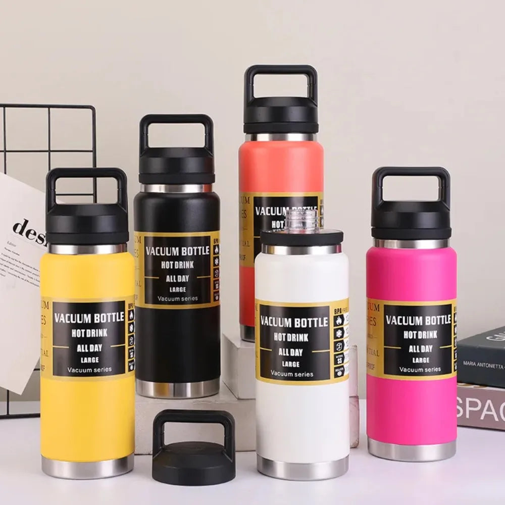 800ML Large Capacity Stainless Steel Thermos – Leakproof Vacuum Flask Sports Bottle