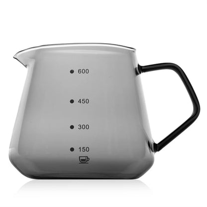 600ML Glass Coffee Server – Pour Over Drip Pot for Home & Camping
