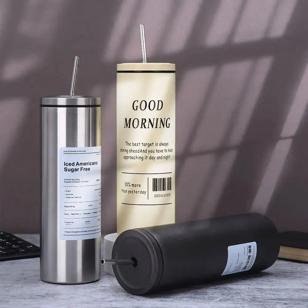 600ML Creative Thermal Water Bottle – Large Capacity Insulated Tea Mug Stainless Steel