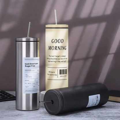 600ML Creative Thermal Water Bottle – Large Capacity Insulated Tea Mug Stainless Steel