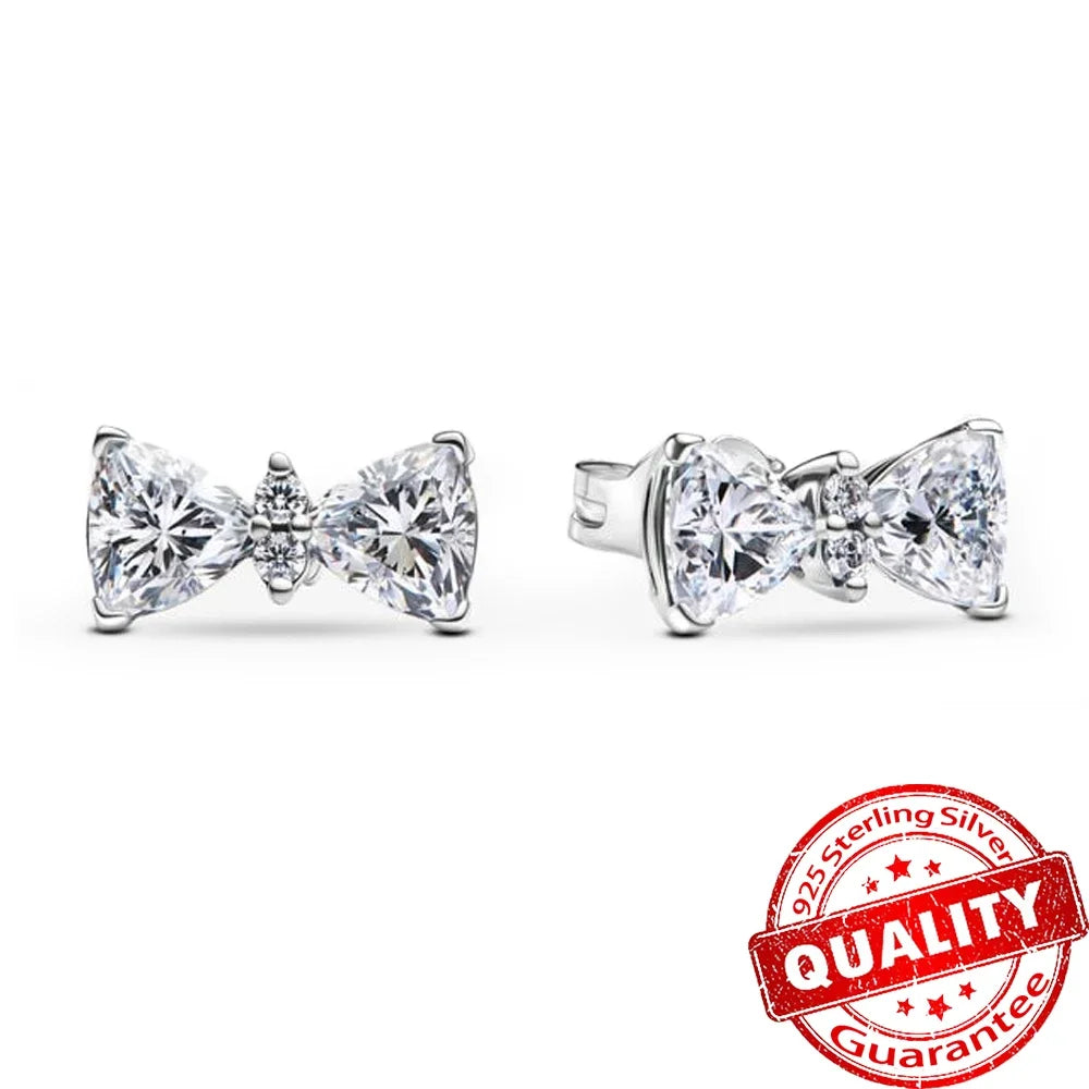 Sparkling Hoop Earrings 925 Sterling Silver Moon Pearl Heart Crystal Luxury Romantic Earing Fit Woman Wedding Party Jewelry Gift