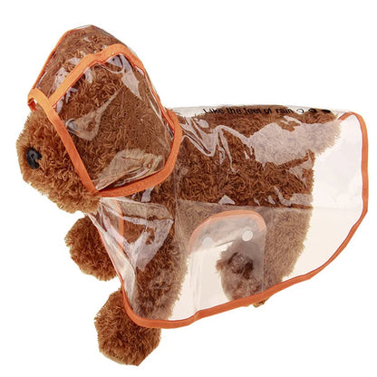 Clear Plastic Dog Rain Poncho - Waterproof Cape with Color Edges - BeeTrendyShop.COM