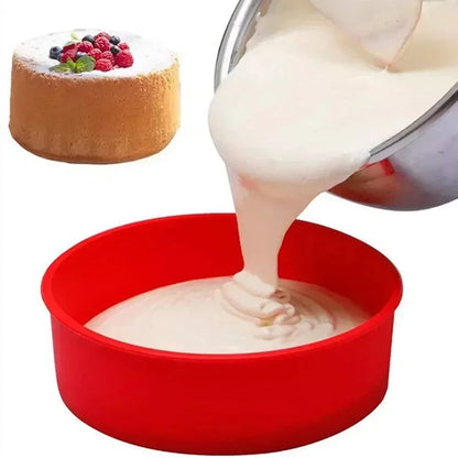 6-Piece Silicone Round Cake Mold Set 4 Inch – Non-Stick Reusable Baking Pans