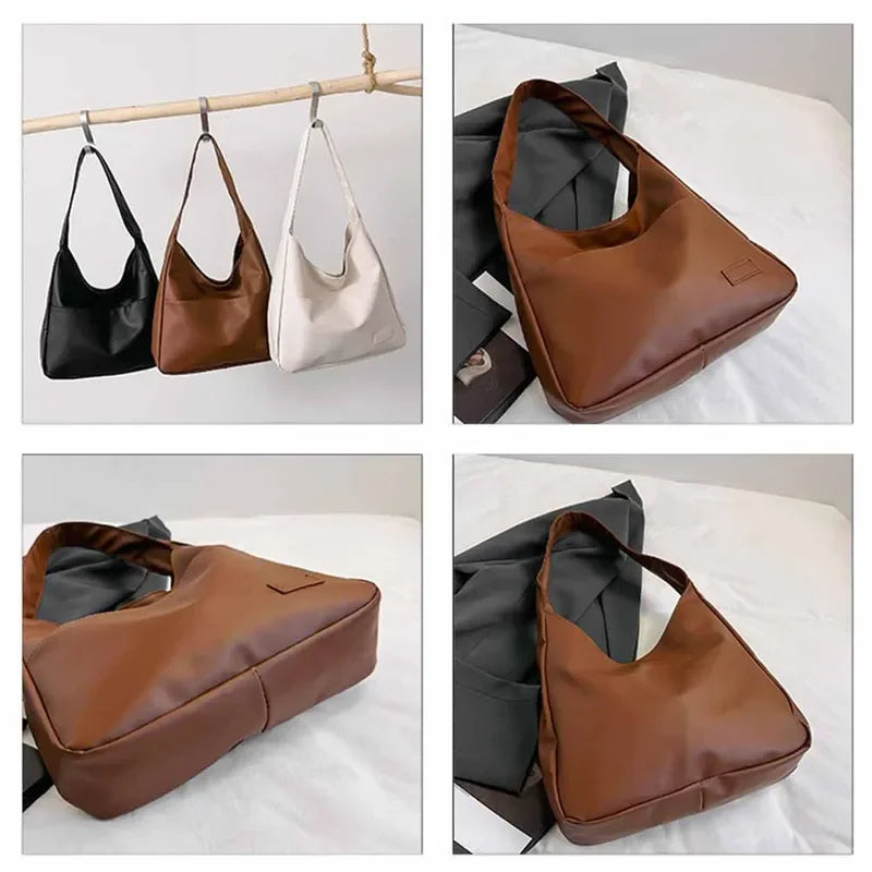 Simple and casual retro shoulder bag, trendy for casual commuting, large capacity tote bag