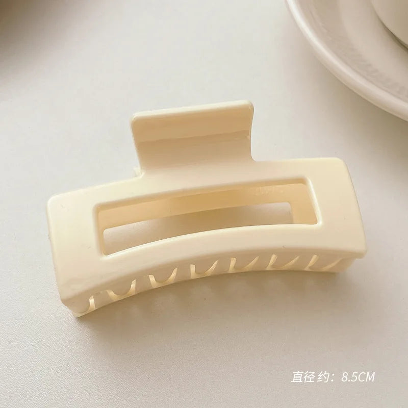 Large Acrylic Hair Claw Clip – Korean Style Coffee Color Hairpin for Women & Girls