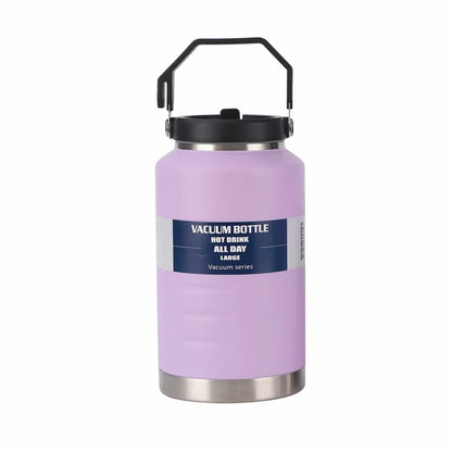 2L Stainless Steel Thermal Water Bottle with Handle – Leakproof Travel Mug