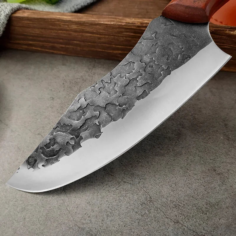 Forged Kitchen Knife Stainless Steel Meat Cleaver Boning Knife Fruit Slicing Cutting Knife Multifunctional Knife with KnifeCover