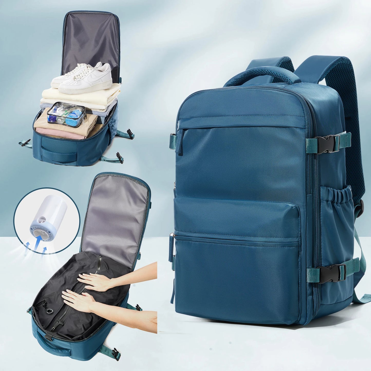 Vacuum Compression Backpack Travel Bag for Men – Space-Saving & Lightweight