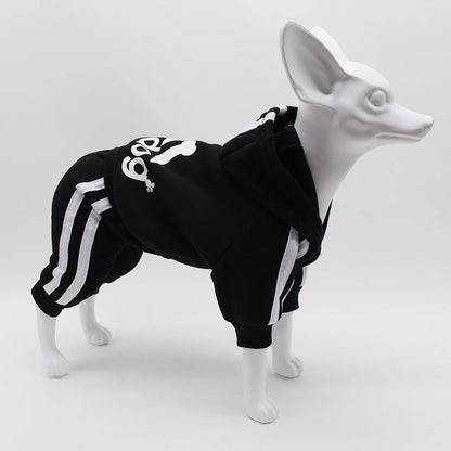 Adidog Dog Jumpsuit – Sports Hoodie Suit for Small Dogs | Chihuahua, Terrier & Beagle | 7 Colors