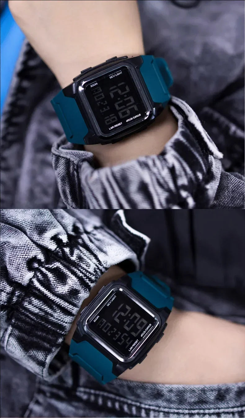 Men's Digital Watches Waterproof Men Sports Watch Luminous Multifunction Clock Outdoor Running Student Fitness Wristwatch